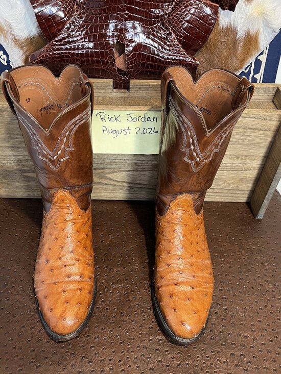 Lucchese 2000 Cognac Full Quill Ostrich Roper Cowboy Boots in men\'s Size 12B/11D main image 5
